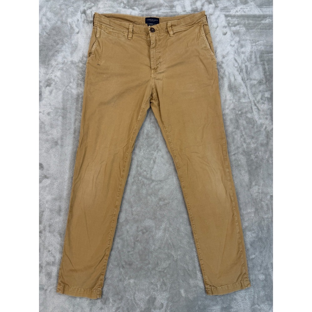 American Eagle Pants Mens 32x34 Extreme Flex Slim Skinny Chinos Khaki Stretch